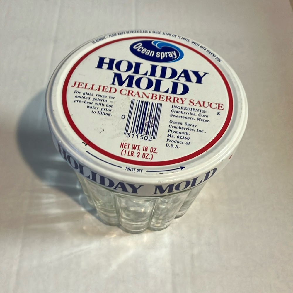 Ocean Spray Glass Cranberry Mold With Lid